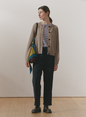 Eden Wool Cashmere Raglan Cardigan | Linseed | TOAST