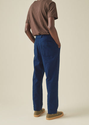 Norv Hemp Cotton Tapered Pants | Dark Chambray Blue | TOAST