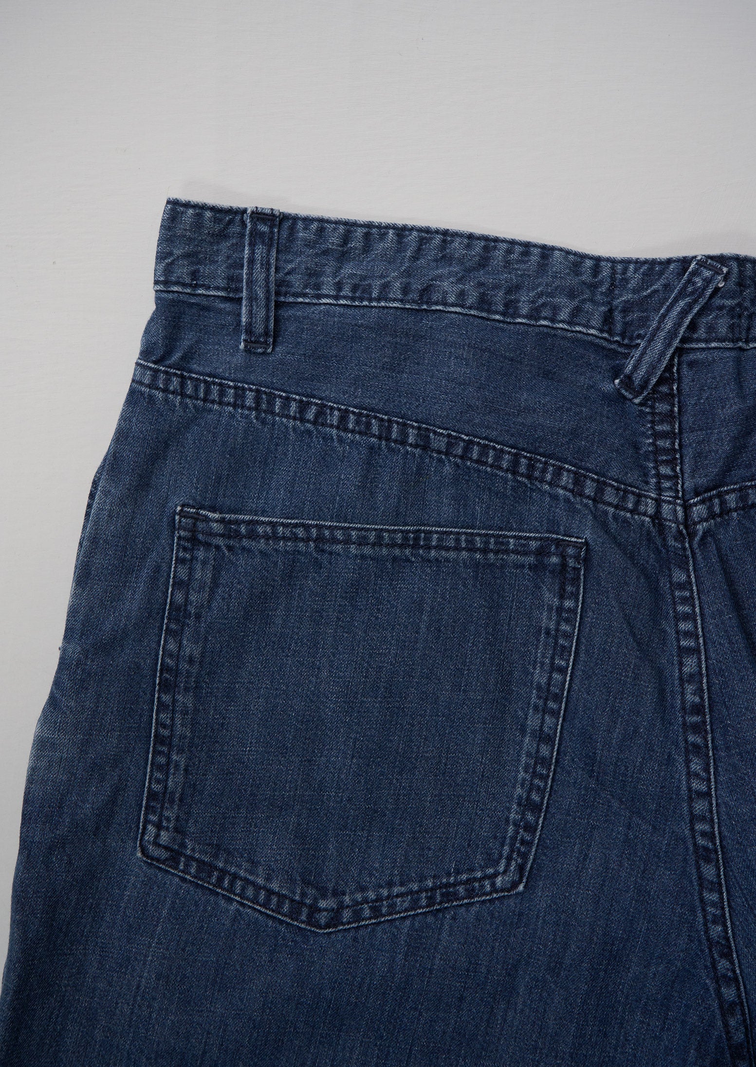 Reworn Denim Pleat Pants Size 12 (070) | Indigo | TOAST