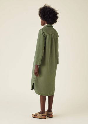 Cotton Linen Canvas Workwear Dress | Willow