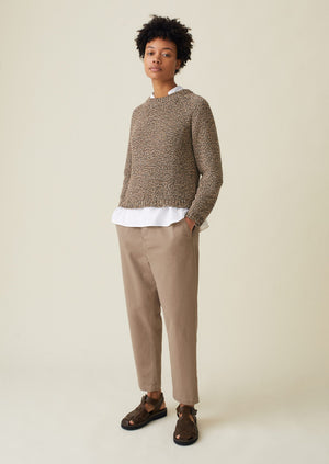 Cotton Merino Marl Sweater | Ecru Marl