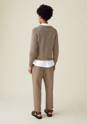 Cotton Merino Marl Sweater | Ecru Marl