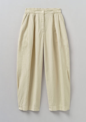 Cotton Linen Canvas Wide Leg Pants | Parchment